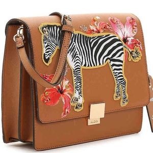 Aldo Plumsprings Zebra imprinted Crossbody Handbag